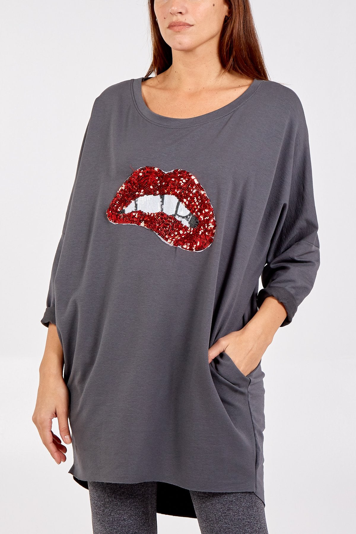 Sequin lips outlet sweatshirt