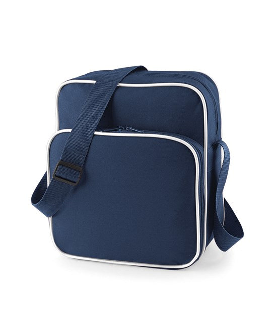 Retro day bag French Navy White