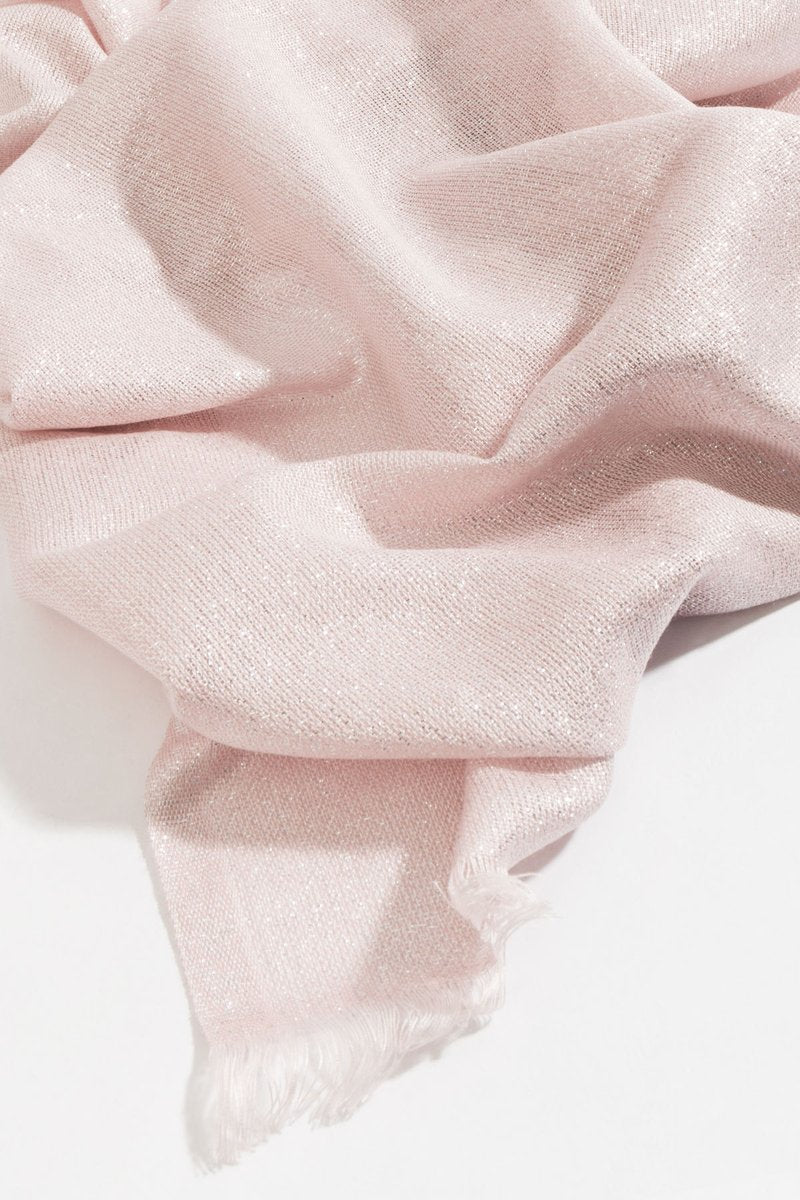 Lightweight Hallie Metallic Shimmer Scarf Blush