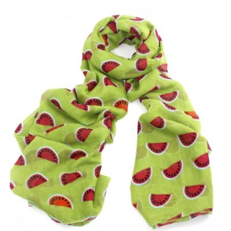 Lightweight Fun Fruity Melon Printed Scarves