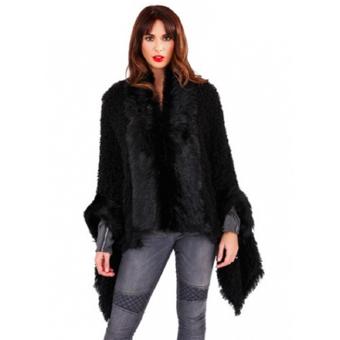 Glamorous Faux Fur Wrap Black - Scattee