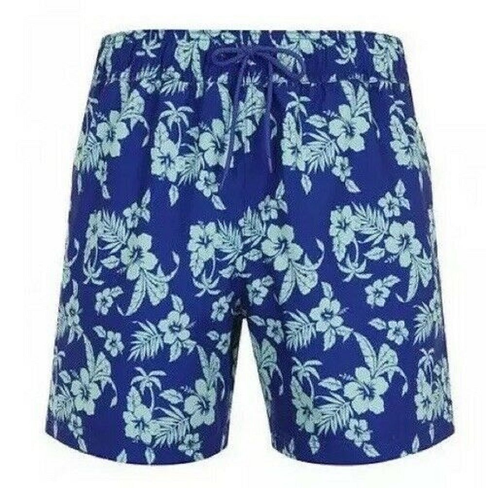 Blue and Aqua Hibiscus Swimming Shorts - Scattee