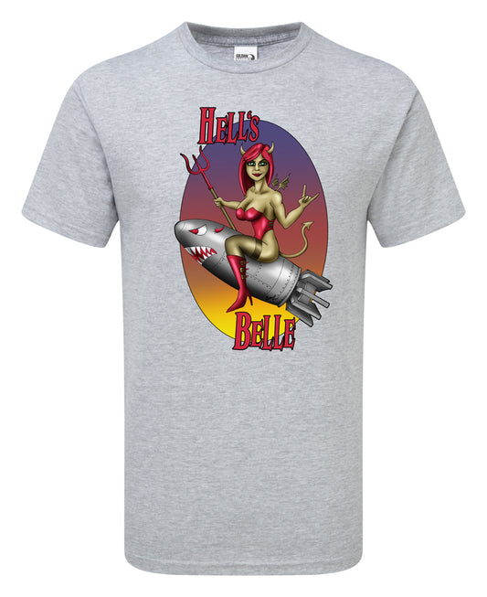 Hells Belle Nose Art Cartoon T-Shirt - Scattee