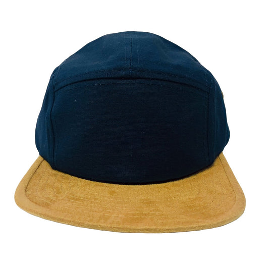 Suede Peak 5 Panel Pitcher Cap Navy - Scattee