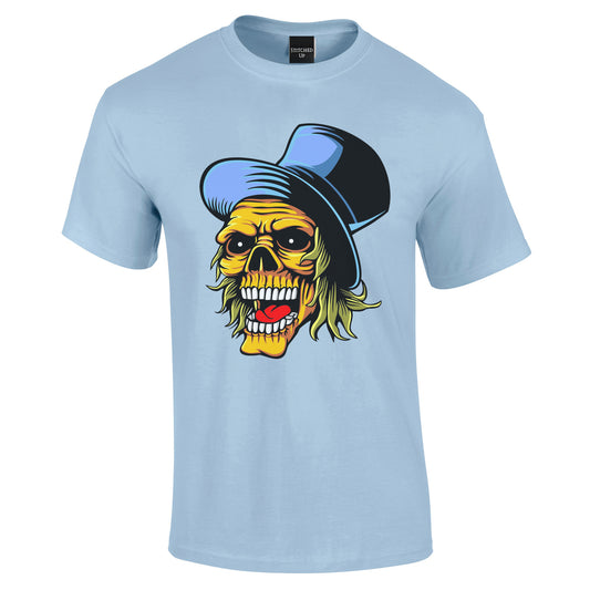 Top Hat Skull Design T-Shirt