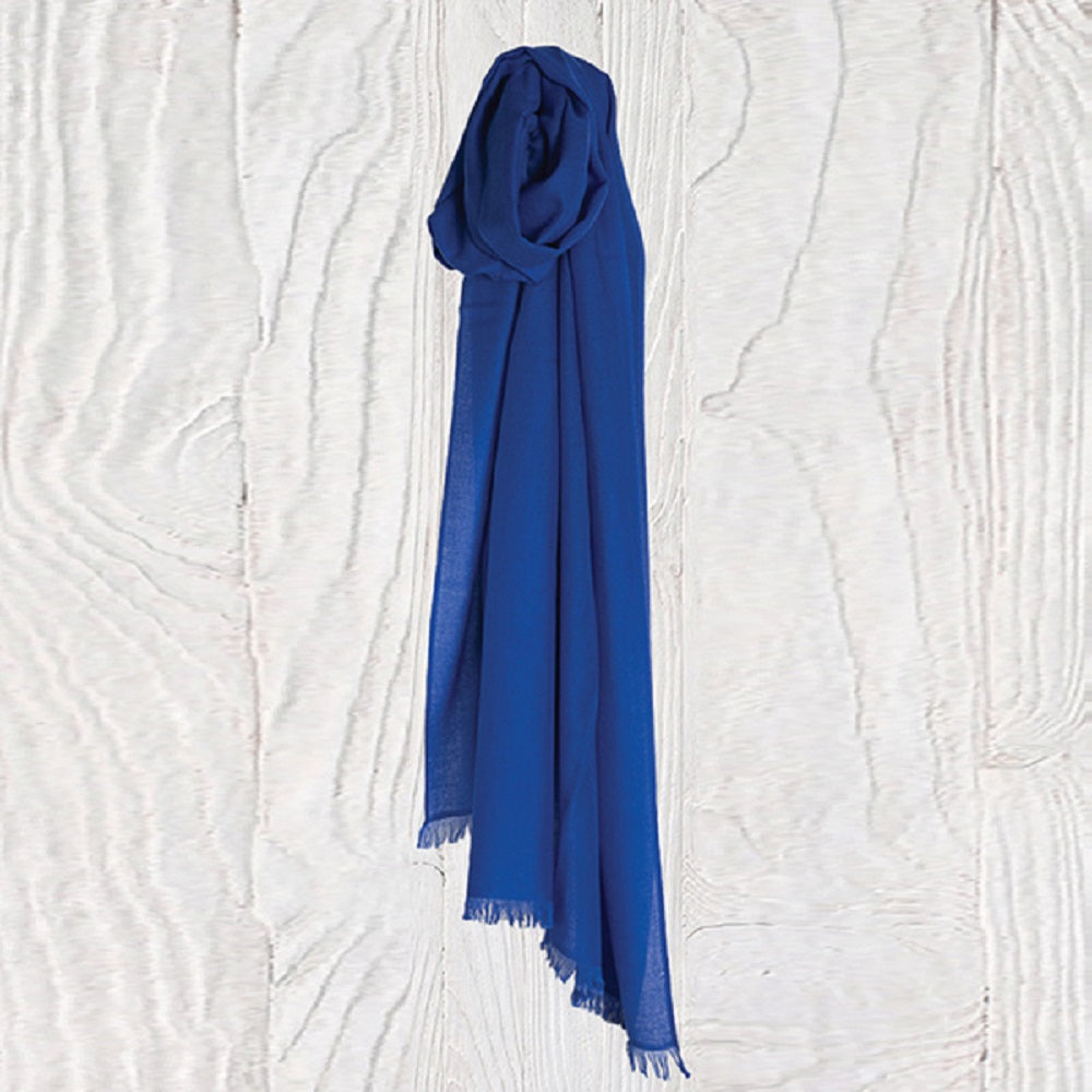 Luxury Highland Cashmere Lapis Blue Thistledown Cashmere Stole