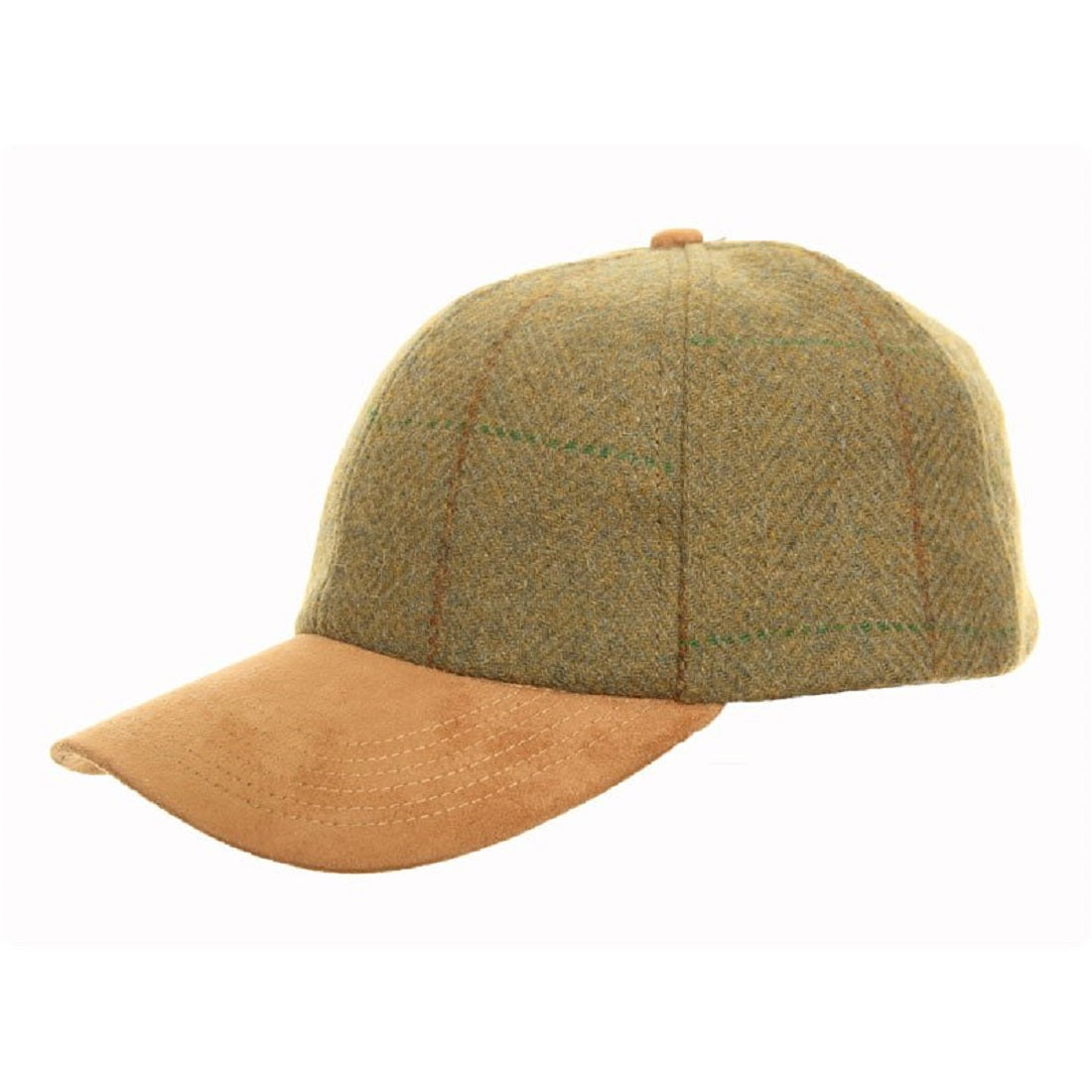 Country Luxury Tweed Cap with Suede Peak - Scattee