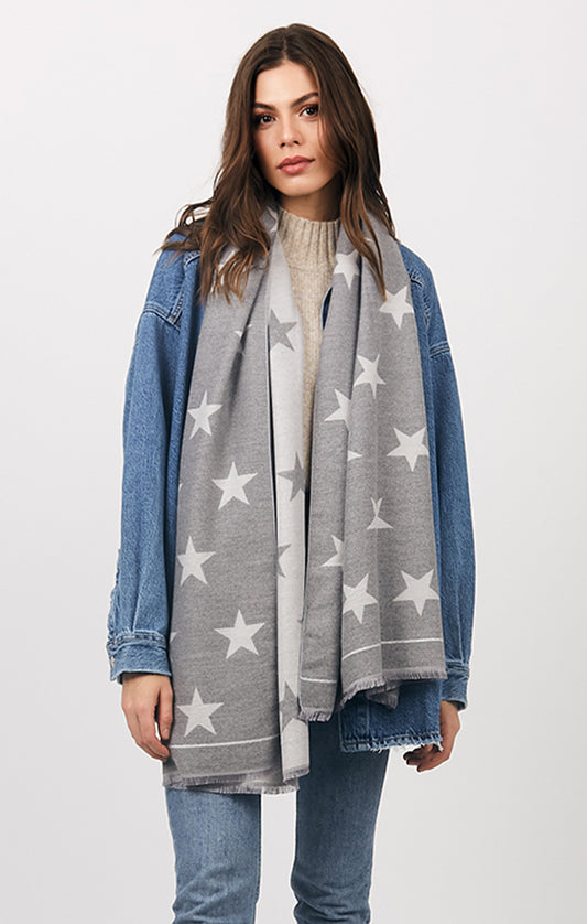 Reversible Luxury Scarf Silver Grey