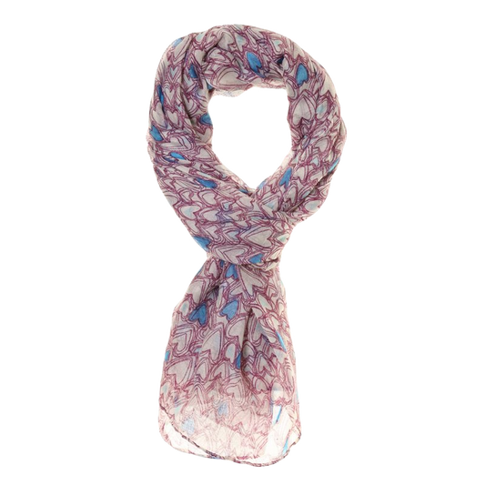 Amelia Heart Print Lightweight Scarf - Scattee